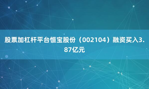 股票加杠杆平台恒宝股份（002104）融资买入3.87亿元